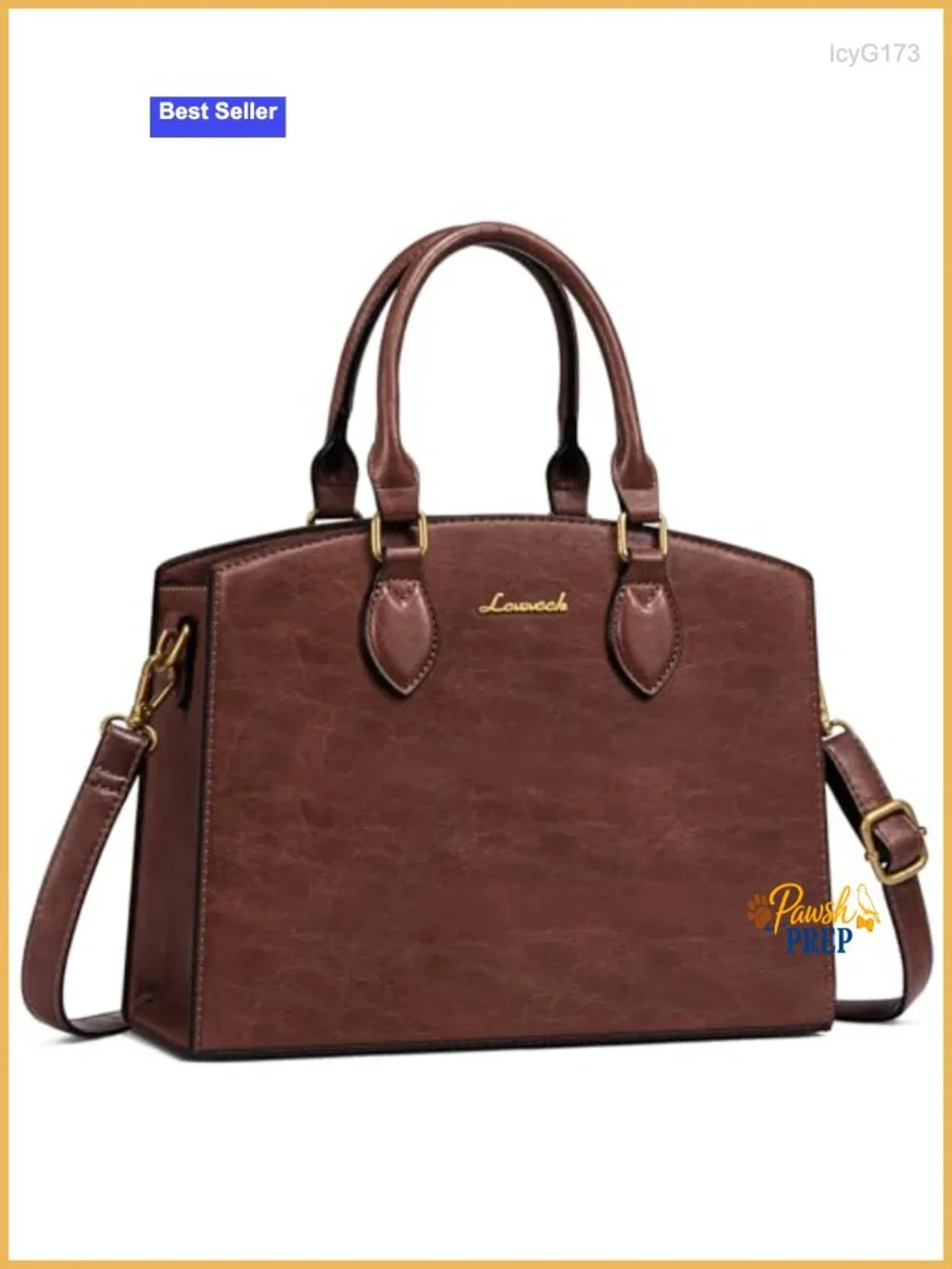 Vintage PU Leather Satchel Tote Shoulder Bag Women Work Handbag